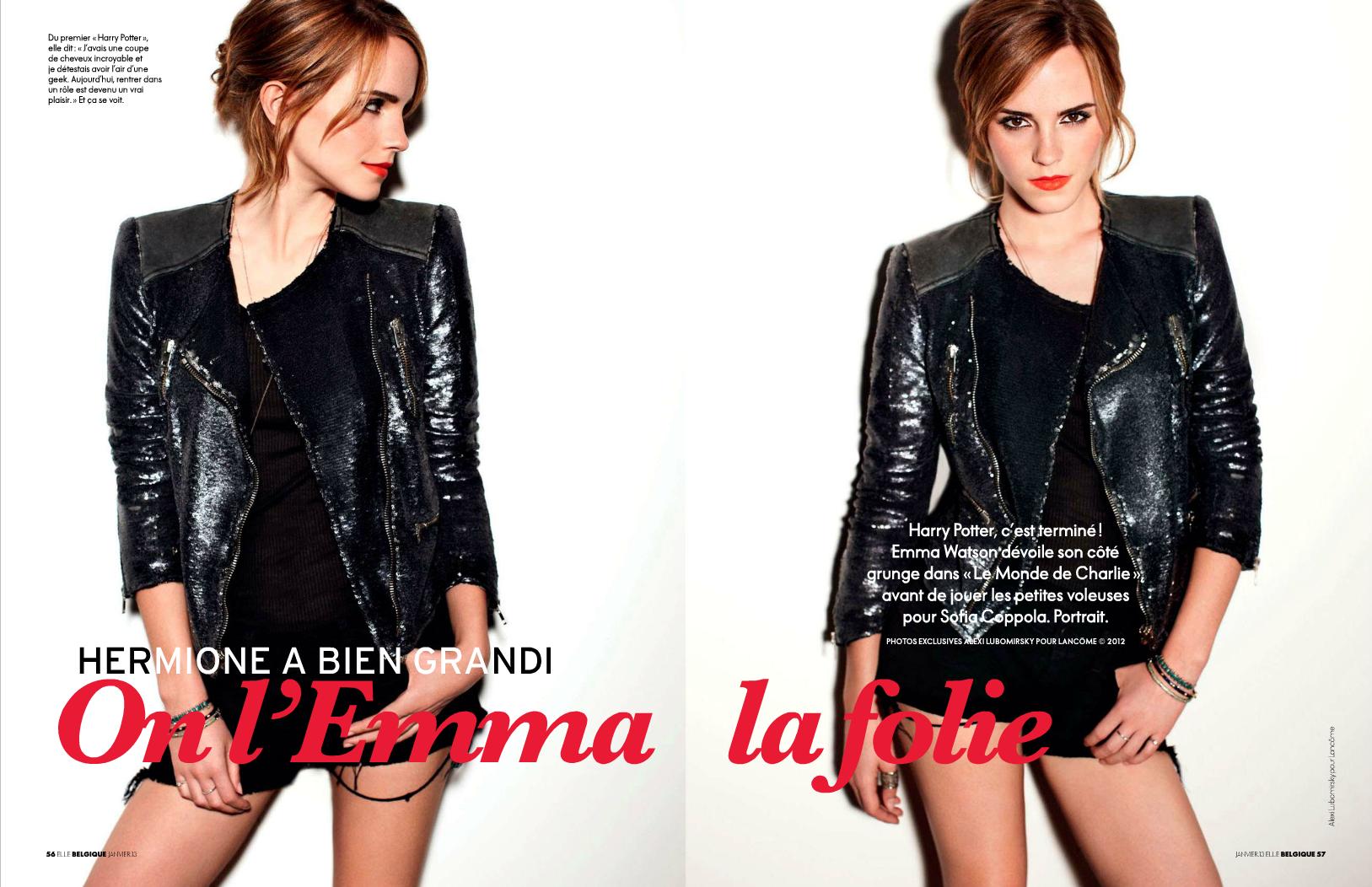 Emma Watson in Elle Belgium Magazine Photoshoot January 2013